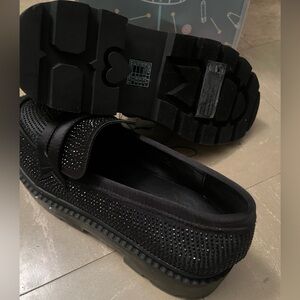 Forever 21 Black Studded Loafers